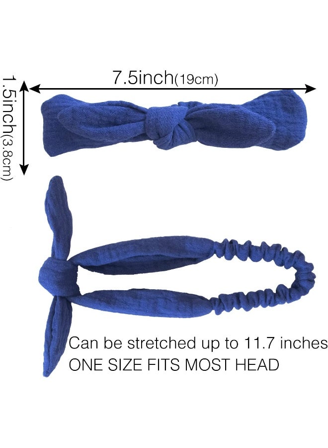 XIMA Headbands for Girls, 8pcs Cotton Rabbit Ears Hairbands for Toddlers Teens Children, Removable Rabbit Ear Bows Kids Hair Accessories - Image 2