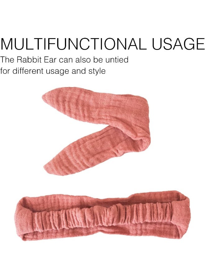 XIMA Headbands for Girls, 8pcs Cotton Rabbit Ears Hairbands for Toddlers Teens Children, Removable Rabbit Ear Bows Kids Hair Accessories - Image 4