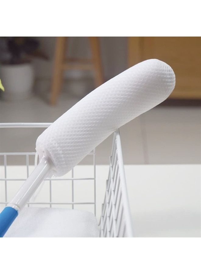 Body Back Bath Brush, Curve Long Handle Mesh Bag Sponge Rubbing Back Shower Brush, Replaceable Scrubbing Brush，Exfoliating Skin and A Soft Scrub Back Brush，Length is 15.35 Inch/39cm
