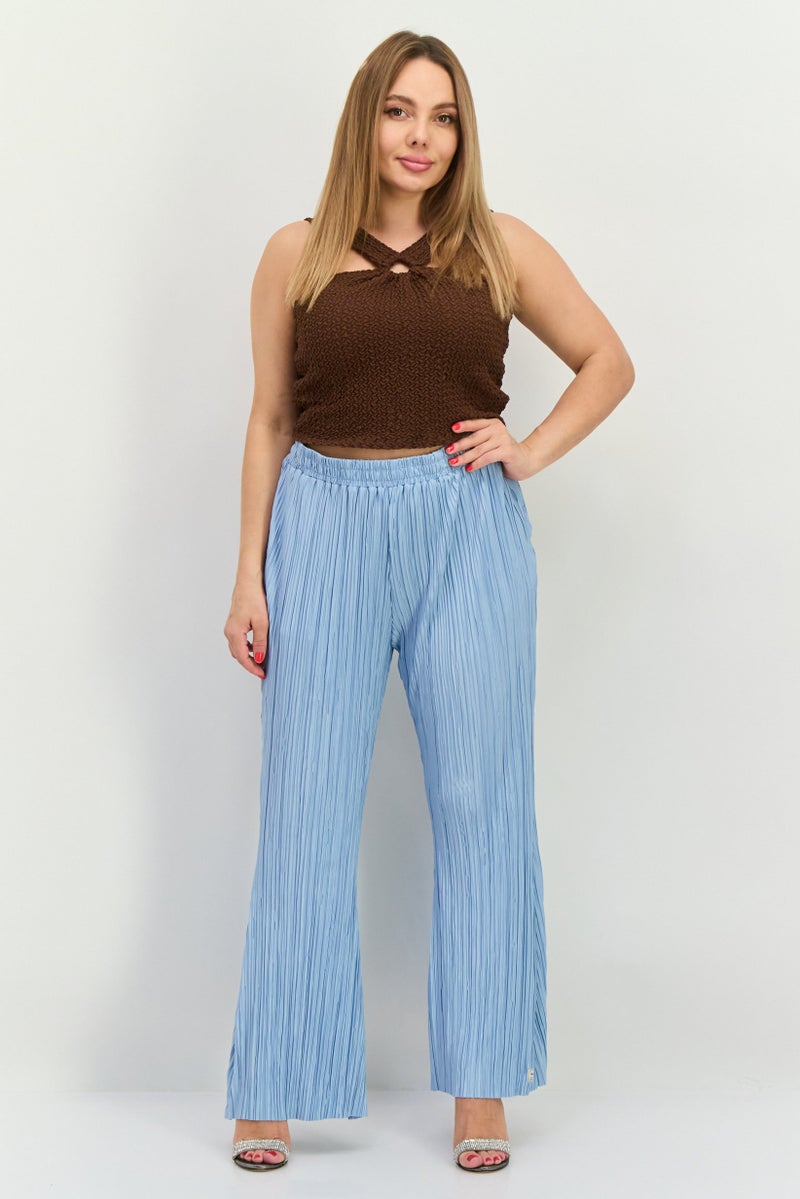 MANGO بلوزة نسائية بدون أكمام بتصميم فتحة مفتاحية، بني داكن - Image 4