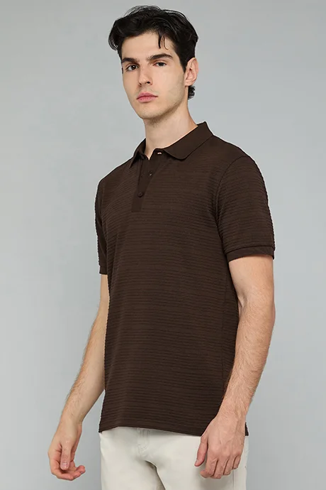 R&b Textured Polo T-Shirt with Short Sleeves