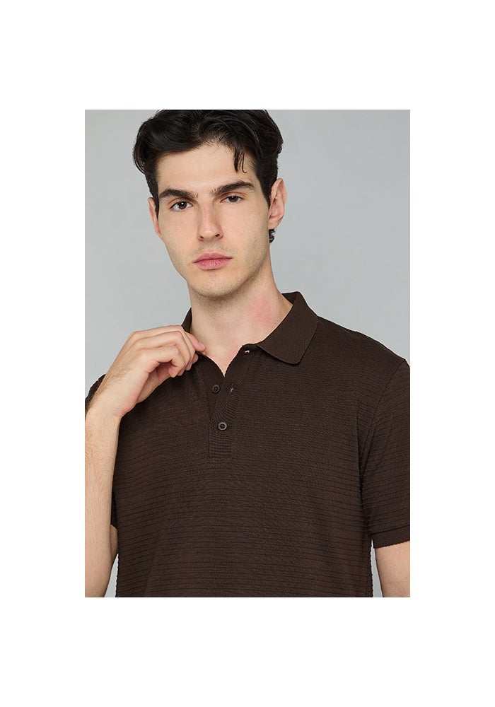 R&B Textured Polo T-Shirt with Short Sleeves - Image 3