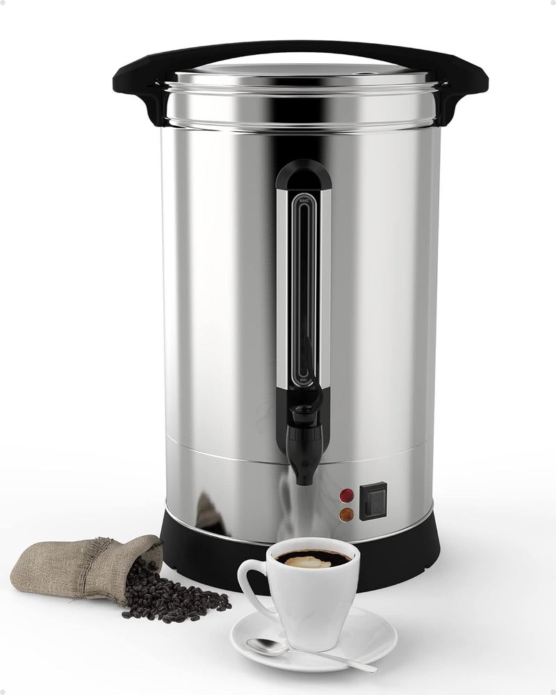 Takywep Coffee Urn 120 Cup,18L/4.8Gal Commercial Coffee Maker for Party Buffet Catering, Stainless Steel Large Hot Coffee Dispenser,Hot Beverage Dispenser,Hot Water Urn - Image 1