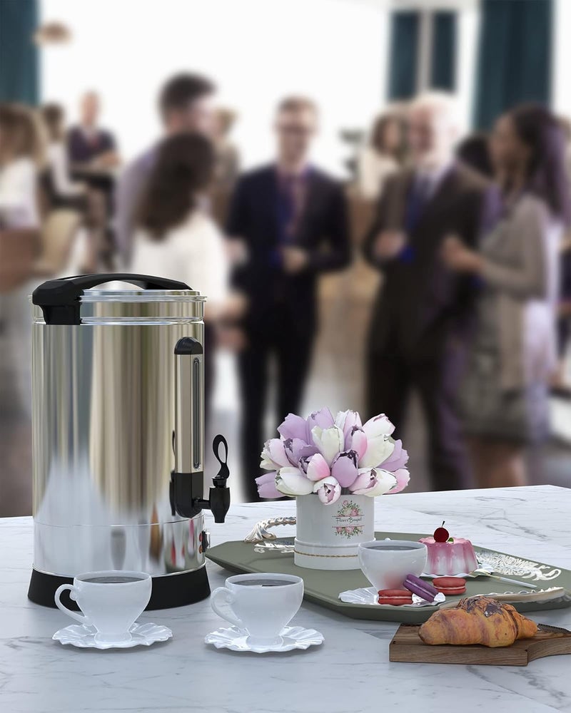 Takywep Coffee Urn 120 Cup,18L/4.8Gal Commercial Coffee Maker for Party Buffet Catering, Stainless Steel Large Hot Coffee Dispenser,Hot Beverage Dispenser,Hot Water Urn - Image 2