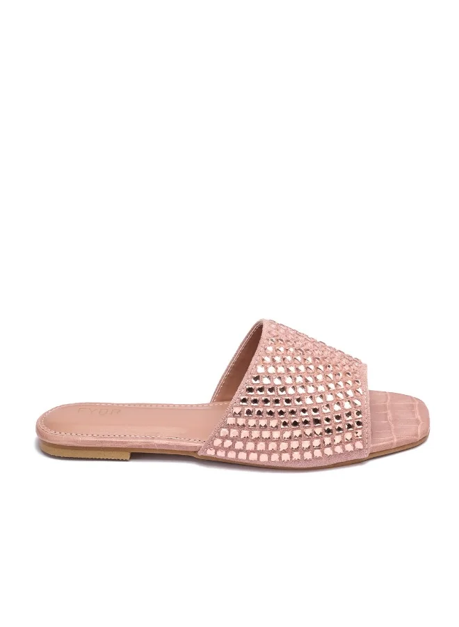 Embellished Square Toe Slide MY 234