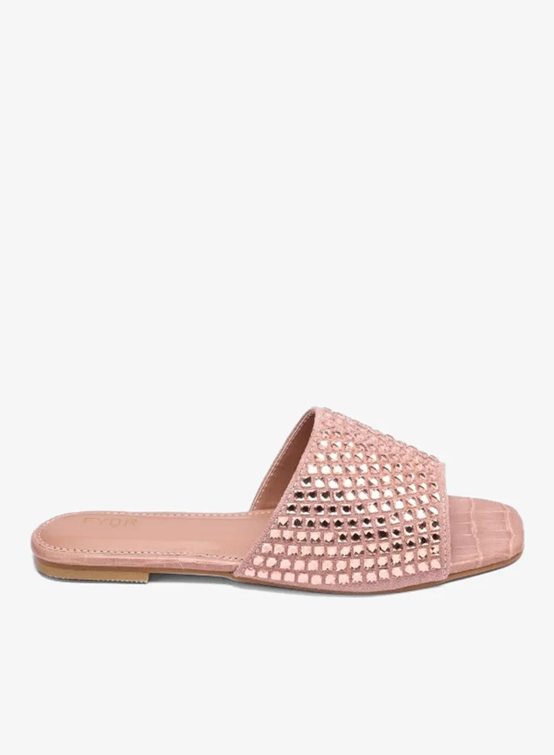 FYOR Embellished Square Toe Slide MY 234