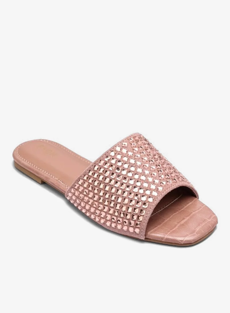 FYOR Embellished Square Toe Slide MY 234