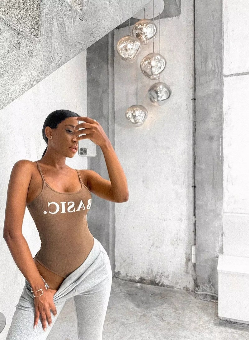 Letter Graphic Cami Bodysuit - Image 2