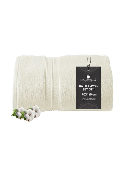 Donetella Premium 100 % Combed Cotton 1-Pcs Bath Towel(70 X 140 CM) 600 GSM Large Towel, Highly Absorbent, Quick Dry,Best Towel for Bathroom, Spa And Hotel