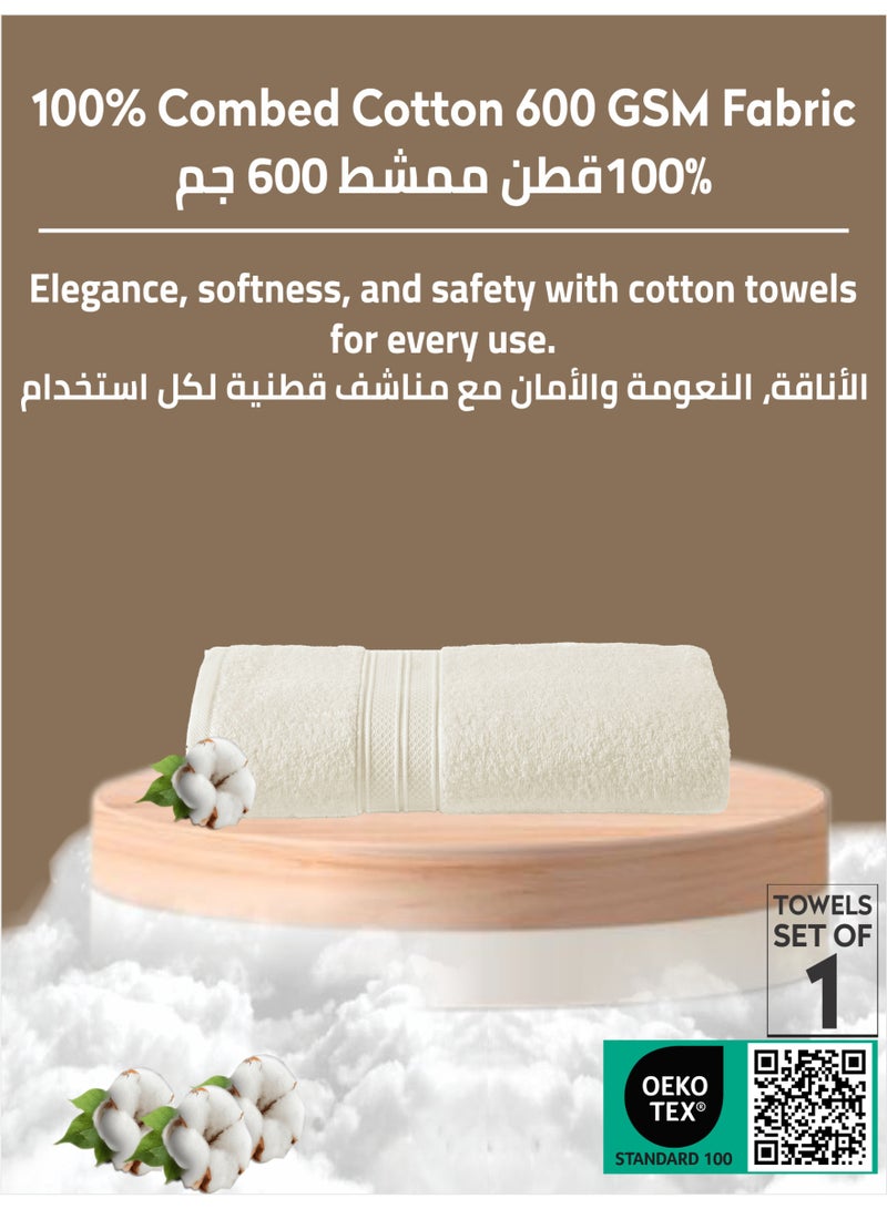 Donetella Premium 100 % Combed Cotton 1-Pcs Bath Towel(70 X 140 CM) 600 GSM Large Towel, Highly Absorbent, Quick Dry,Best Towel for Bathroom, Spa And Hotel  - Image 4