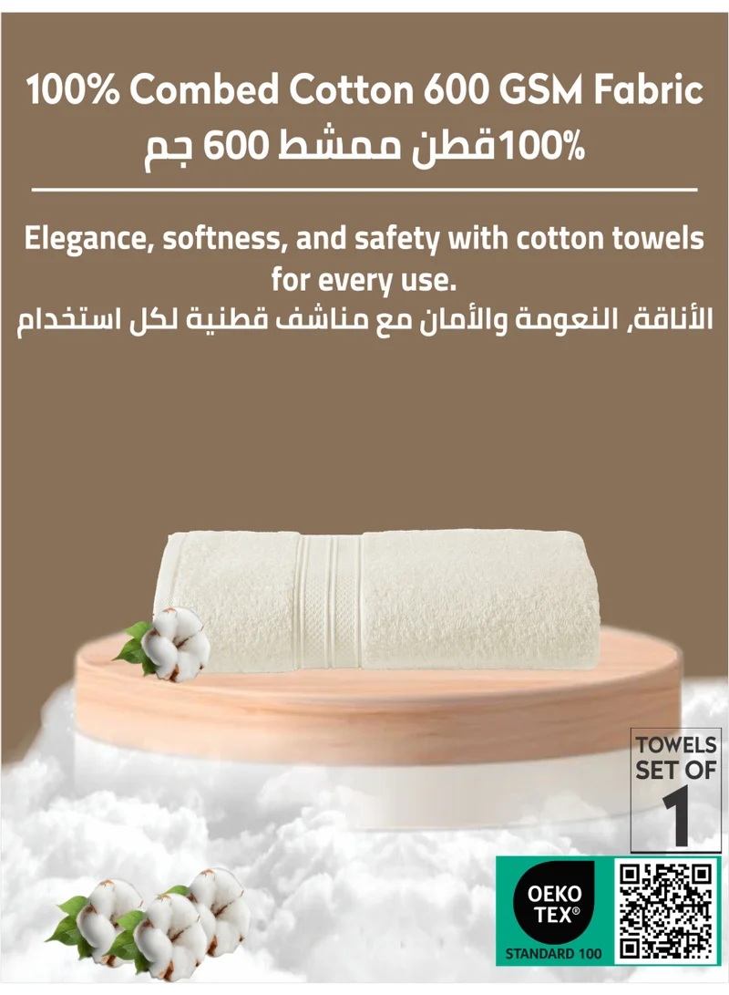 Donetella Premium 100 % Combed Cotton 1-Pcs Bath Towel(70 X 140 CM) 600 GSM Large Towel, Highly Absorbent, Quick Dry,Best Towel for Bathroom, Spa And Hotel