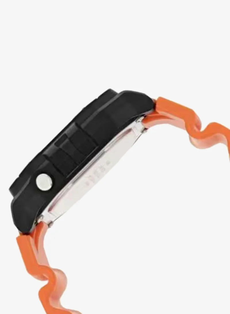 Casio Men's Digital Display Watch With Orange Resin Strap - W-218H-4B