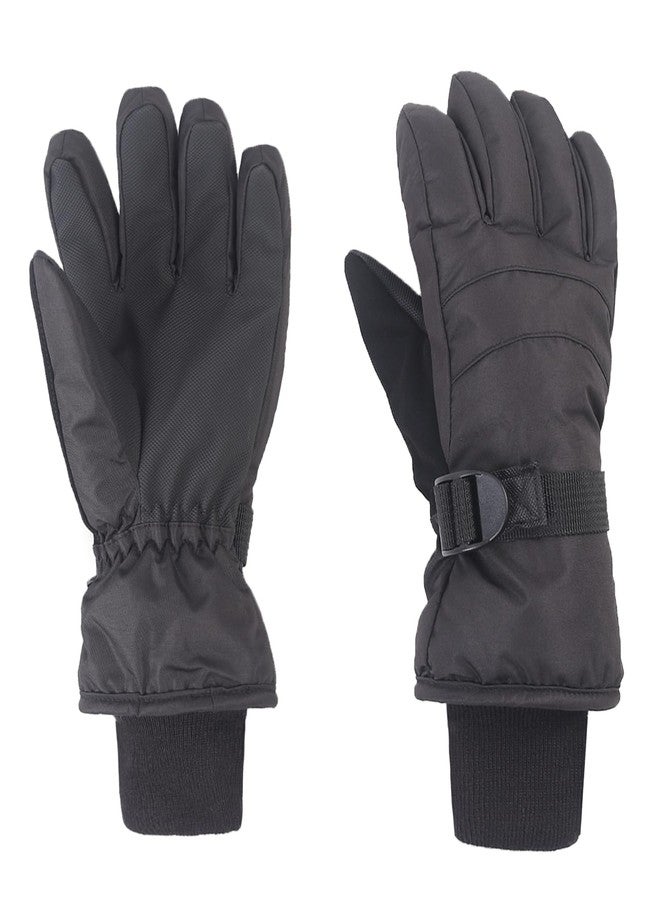 XTACER Boy's Girl's Kid's Ski Snow Gloves Snowboard Winter Warm Cold Weather Gloves for Boys Girls Children (Black,4-6 Years) - Image 1