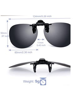 SYOSI Clip On Sunglasses Retro Polarized Flip Up Sunglasses Sunglasses That Got Stuck in Myopic Glasses Plastic Sunglasses for Driving Fishing Traveling  - Image 5