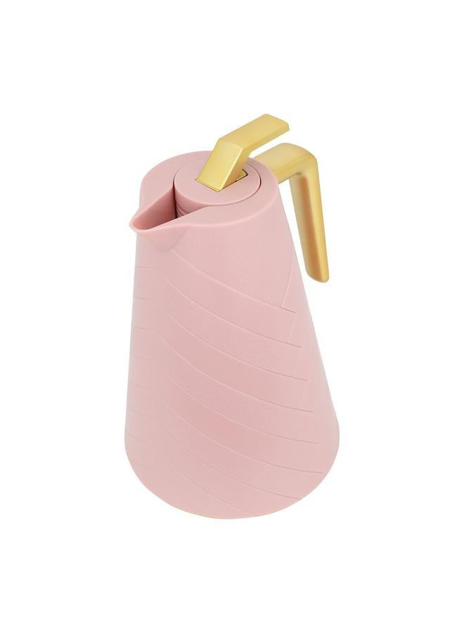 جلوري ترمس زجاجي سعة 1 لتر، خارجي بلاستيكي، وردي غامق - Image 3