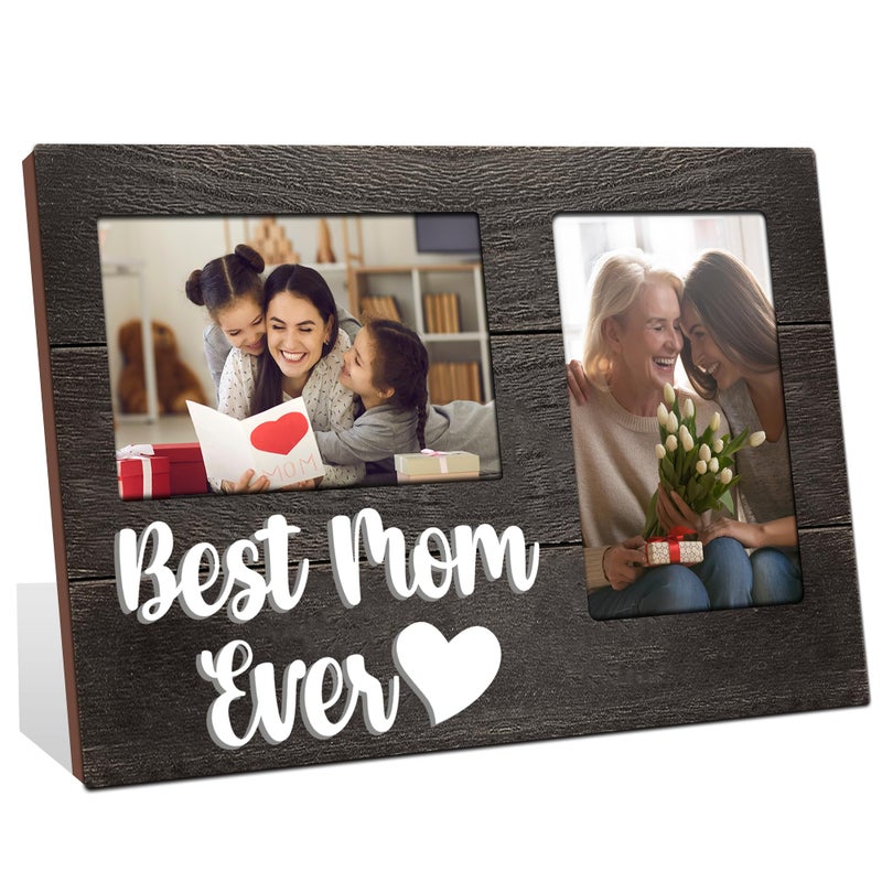 JNDJE Gifts for Mom Birthday Gifts for Mom  Mothers Day Mom Gift from Daughters 3D Photo Frame Hold 4x6 Inches Two Photos Gift for Mom for Women Best Mom Ever Picture Frames Present