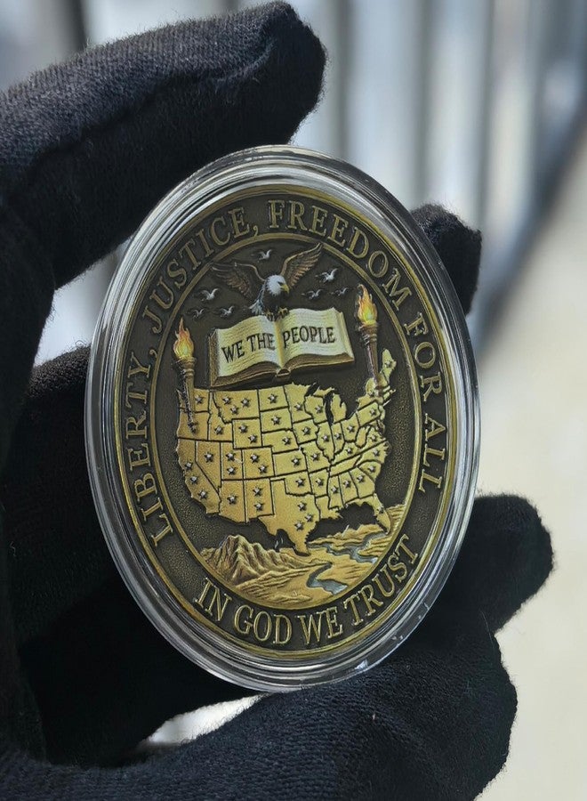 CYOUNG United States 250th Independence Anniversary Challenge Coin Bald Eagle Liberty Bell Medal with High Relief, American History Souvenir Gift ﻿ ﻿ ﻿ - Image 2