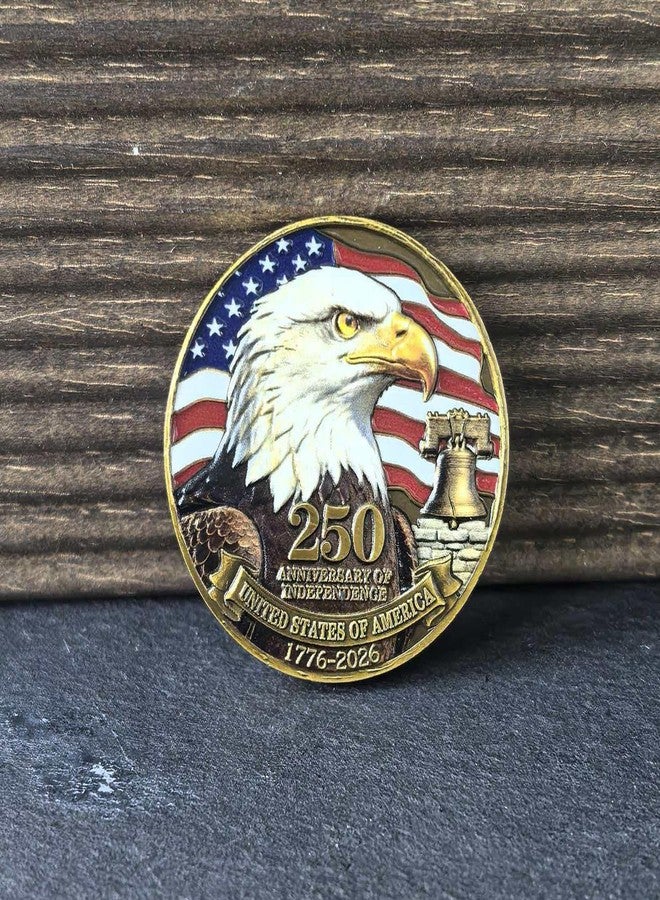 CYOUNG United States 250th Independence Anniversary Challenge Coin Bald Eagle Liberty Bell Medal with High Relief, American History Souvenir Gift ﻿ ﻿ ﻿ - Image 5