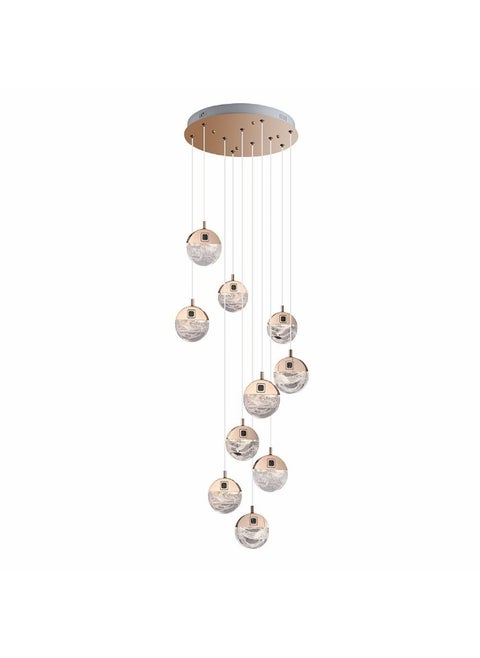 Alisse Staircase Chandelier Ss + Alu+Crystal D60 Xh18X W60 Led Gold/Clear