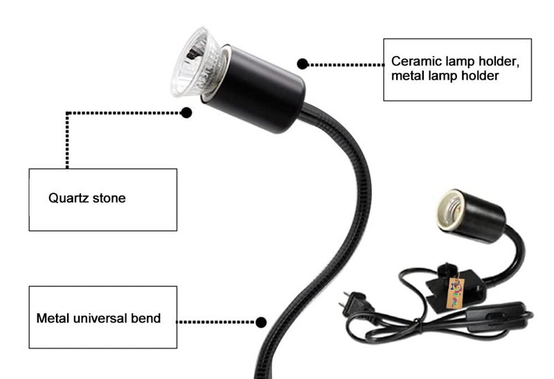 Western Era Reptile Heating Lamp, UVA UVB Lighting Lamp with Anti-hot Cage Light Holder for Reptiles, Lizards, Turtle, Snakes, Aquarium - Image 4