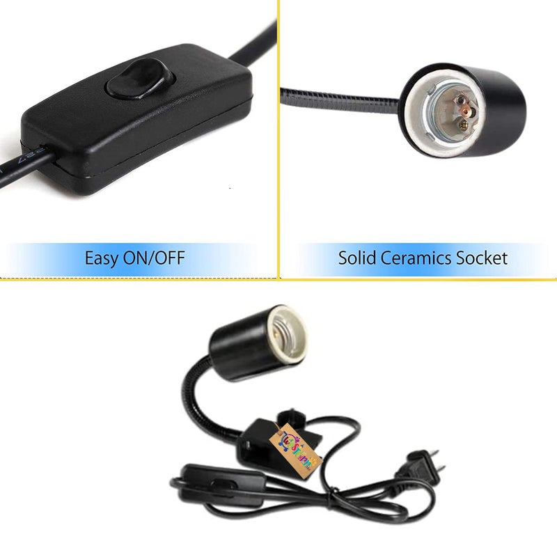 Western Era Reptile Heating Lamp, UVA UVB Lighting Lamp with Anti-hot Cage Light Holder for Reptiles, Lizards, Turtle, Snakes, Aquarium - Image 1