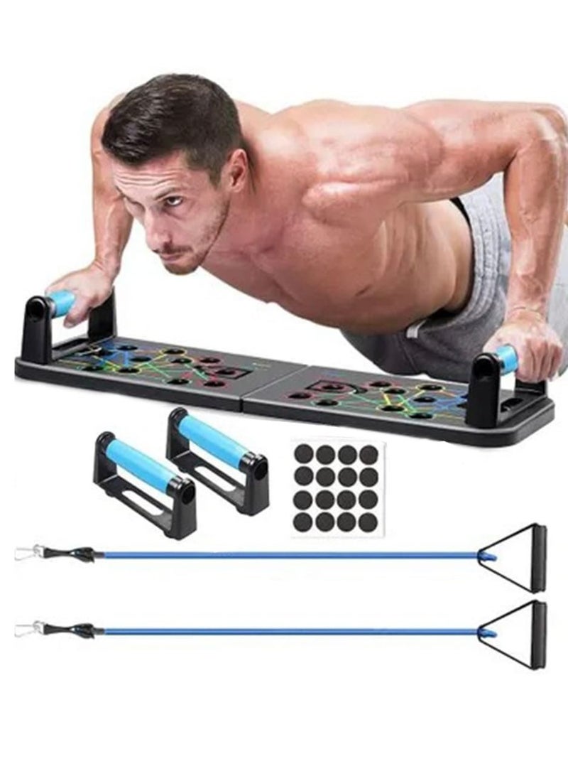 Maston 10 in 1 Push Up Plank with Resistance Band Portable Foldable Muscle Home Indoor Outdoor Strength Training Equipment - Image 1