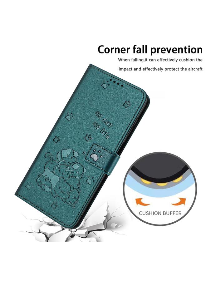S-TOP Case For Infinix Note 40 5G Embossed Kitten Phone Leather Case with Lanyard - Image 4
