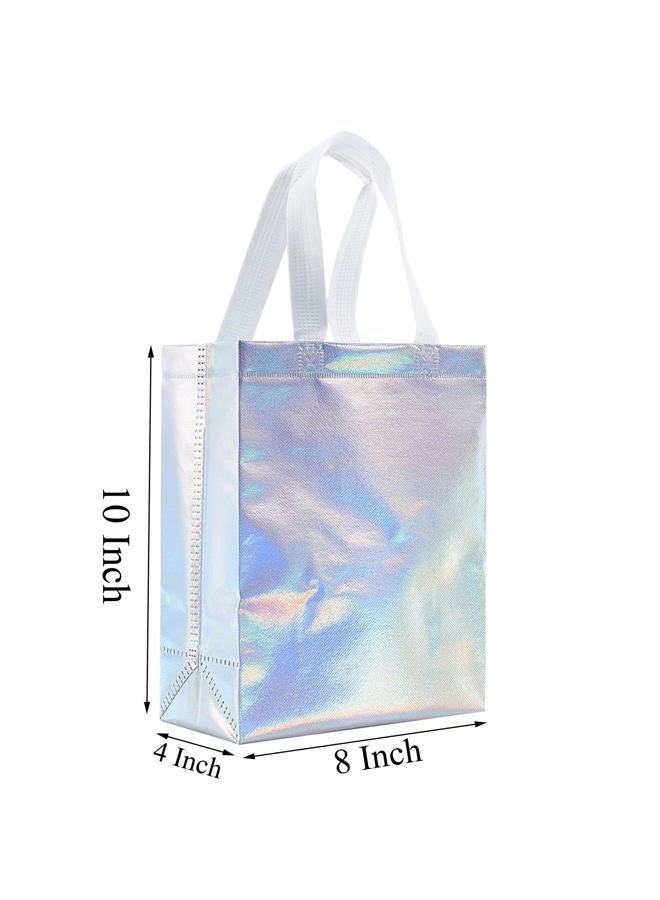 Tendwarm 12 Pcs 8x4x10 Inches Reusable Iridescent Gift Bag Favor Bags for Party Wedding Christmas Medium Size - Image 2