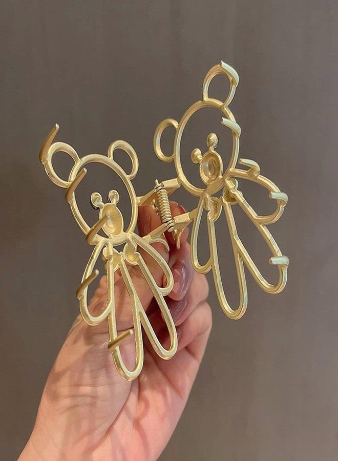 RHOSYN HAIR ACCESSORIES 3 PCS Metal Large Hair Claw Clips for Thick Heavy Hair, Strong Hold Big Non-Slip Hair Catch Barrette Jaw Clamp, Fashion Styling Accessories for Women Girls (Golden Color) - Image 4