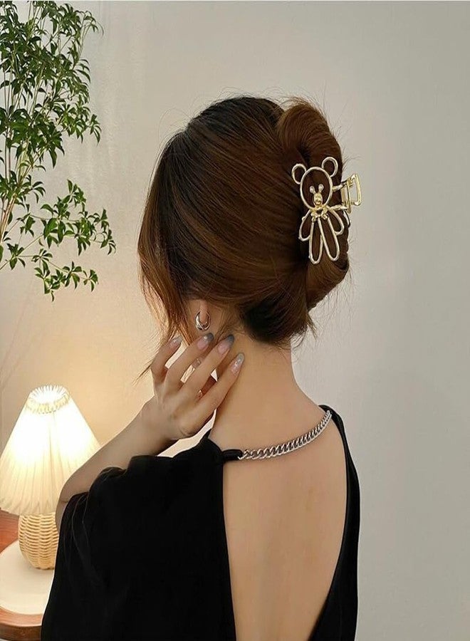 RHOSYN HAIR ACCESSORIES 3 PCS Metal Large Hair Claw Clips for Thick Heavy Hair, Strong Hold Big Non-Slip Hair Catch Barrette Jaw Clamp, Fashion Styling Accessories for Women Girls (Golden Color) - Image 2