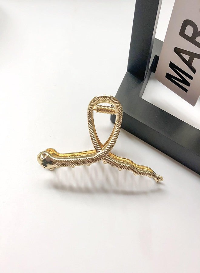 RHOSYN HAIR ACCESSORIES 3 PCS Metal Large Hair Claw Clips for Thick Heavy Hair, Strong Hold Big Non-Slip Hair Catch Barrette Jaw Clamp, Fashion Styling Accessories for Women Girls (Golden Color) - Image 3