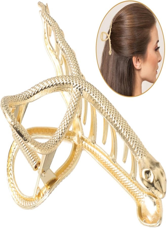 RHOSYN HAIR ACCESSORIES 3 PCS Metal Large Hair Claw Clips for Thick Heavy Hair, Strong Hold Big Non-Slip Hair Catch Barrette Jaw Clamp, Fashion Styling Accessories for Women Girls (Golden Color) - Image 5