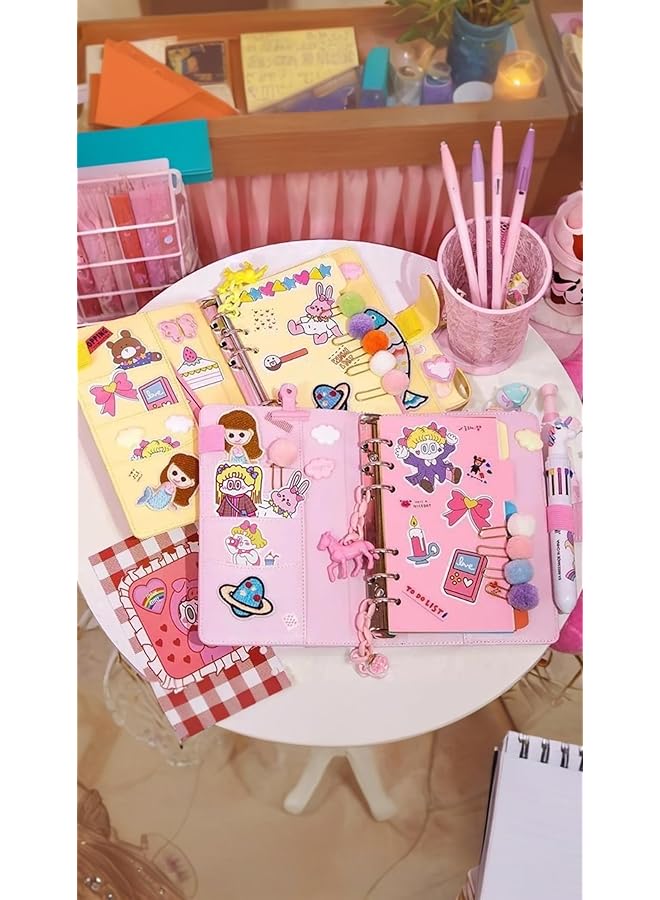 erorex Adorable Lined Journal Sketchbook And Pocket Planner Set Perfect For Girls' Diary Notepads And Stationery Enthusiasts Essential School And Office Supplies Notebooks Bundle  - Image 1