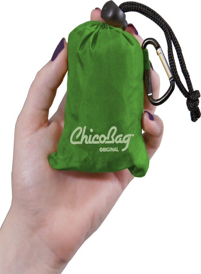 ChicoBag Original Compact Reusable Grocery Bag w/Attached Pouch and Carabiner Clip | Perfect for Shopping, Travel, Organization | Eco-Conscious Packable Tote | Pale Green (Pack of 4) - Image 3