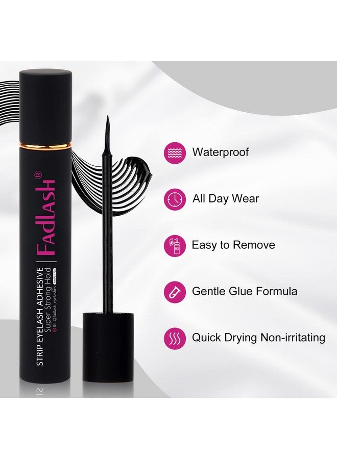 FADLASH غراء الرموش للرموش الصناعية غراء رموش قوي للغاية غراء رموش أسود للرموش الصناعية شريط غراء رموش مقاوم للماء احترافي خالٍ من اللاتكس للعيون الحساسة - Image 3