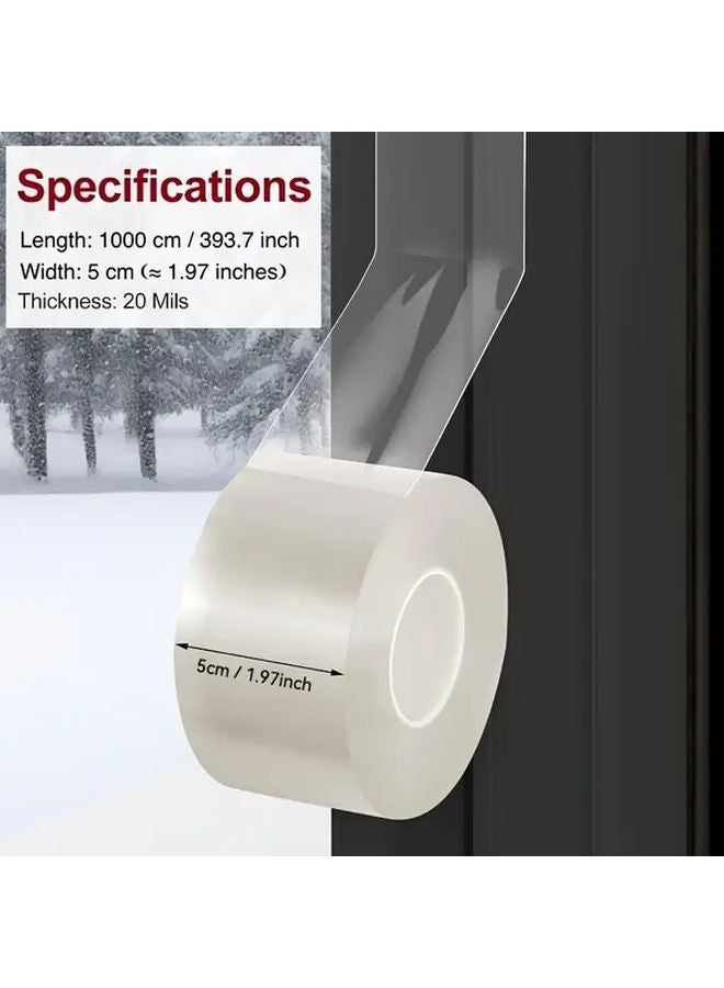 Variant Transparent Window Weather Sealing Tape 2 Inch x 33 Feet Removable Adhesive Draft Blocker - Image 3