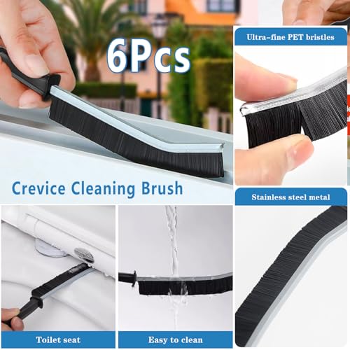 AUDELN Crevice Cleaning Brush,New Multifunctional Cleaning Brush Tool, Bathroom Gap Brush, Home, Kitchen, Bathroom, Window, Vehicle, Faucets, Toilet,6Pcs - Image 3