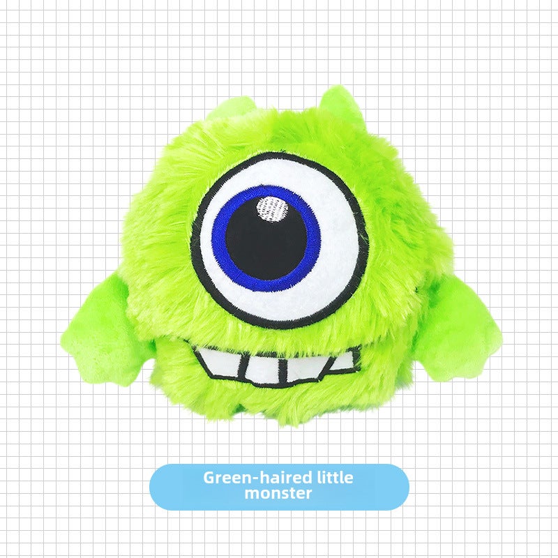 Vibrating Bouncing Plush Dog Toy Ball Green Elf 