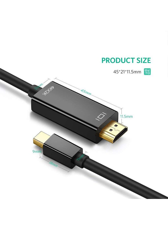 Generic Supply Mini DP To HDMI Male 4K HD Adapter Mini DP To HDMI Male Adapter-Color:4K60/3 M Black  - Image 2