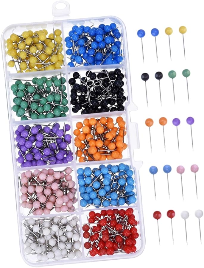 Tehaux 600 قطعة دبابيس مستديرة دبابيس الإبهام لتعليق الحائط ديكور المنزل - Image 2