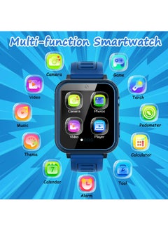 Generic Kids Smart Watch, Smart Game Watch with 24 Games, HD Touch Screen, Video, Camera, Music Player, Pedometer, Flashlight, Alarm Clock,  Kids Watches for 5-12 Year Olds Boy/Girl (Dark Blue)  - Image 2