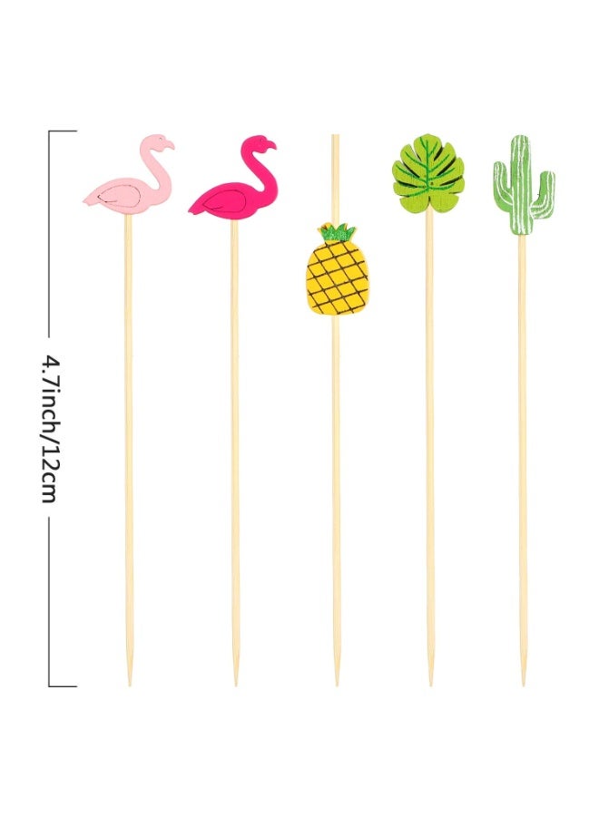 Hayat Comfort 100Pcs Cocktail Picks, Fruit Sticks, Fancy Toothpicks, Pearl Fancy Bamboo Toothpicks, Decorative Fancy Toothpicks for Party Birthday Wedding Supplies, Appetizers, Charcuterie Boards Accessories for Christmas Party(12cm) - Image 3