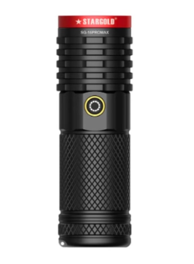 Stargold SG-15PRO LED Flashlight – Compact Design, Rechargeable Lithium Battery - Image 1