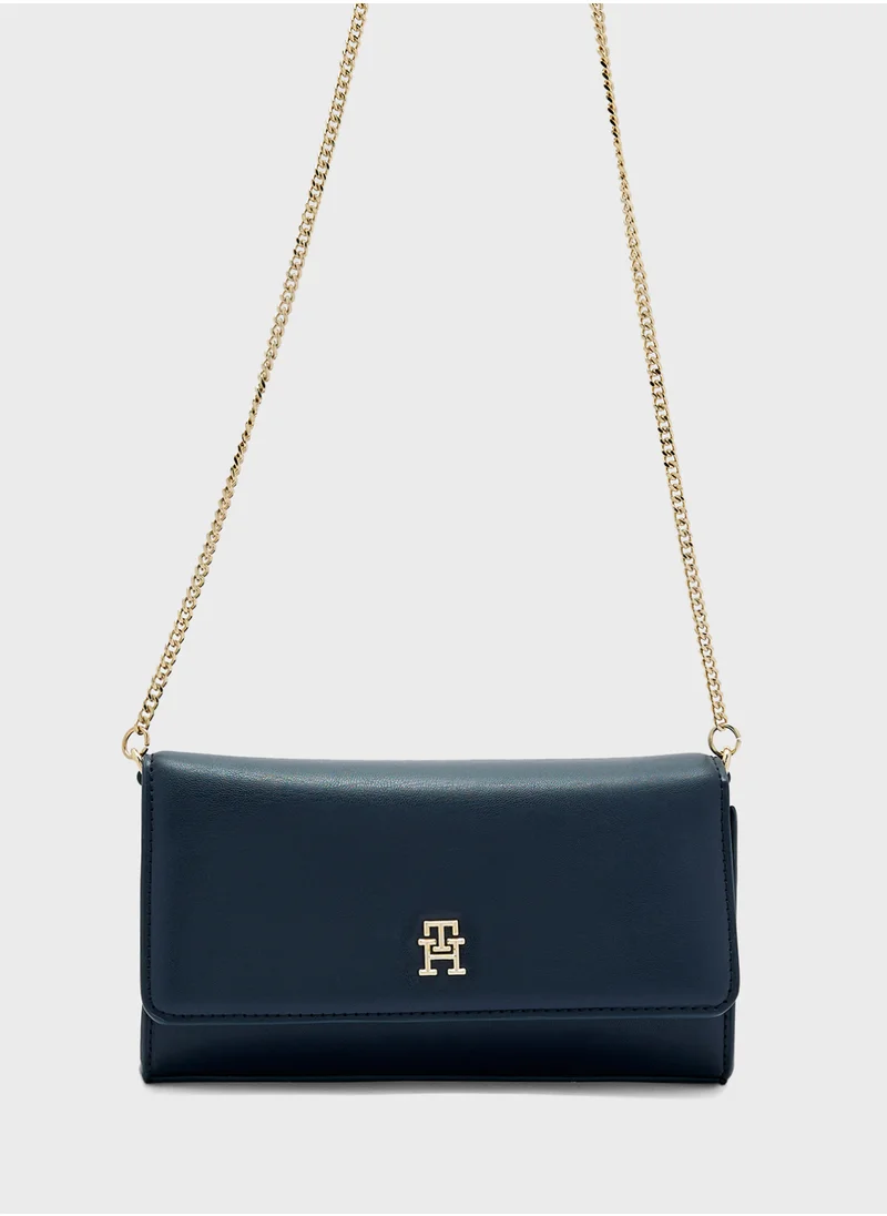 TOMMY HILFIGER Logo Detail Flap Over Clutche
