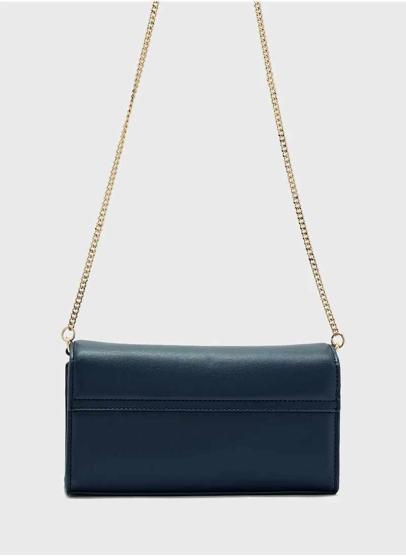 TOMMY HILFIGER Logo Detail Flap Over Clutche