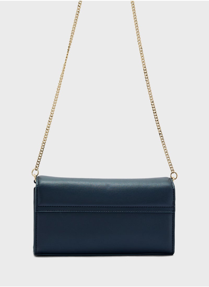 TOMMY HILFIGER - Logo Detail Flap Over Clutche - Image 1