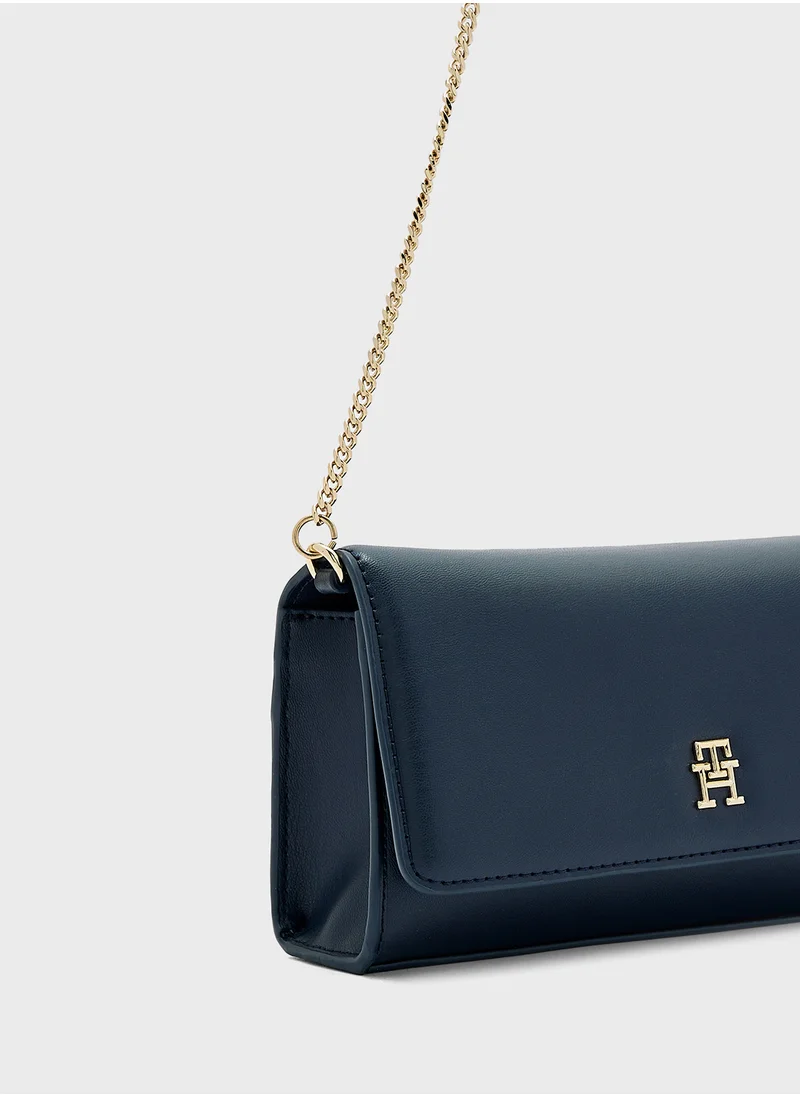 TOMMY HILFIGER Logo Detail Flap Over Clutche