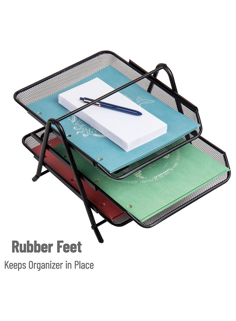 ELTRAZONE Desk Organizer with 3 Sliding Trays for Letters, Documents, Mail, Files, Paper, Black - Image 5