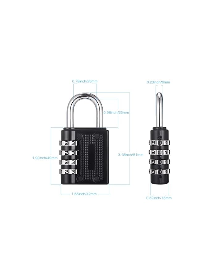 PROMASS PROMASS Combination Padlock, 4 Pcs Heavy Duty Metal Padlock for Gym Locker, Padlocks with Code, Gym Padlock, Locker Padlocks, Waterproof Combination Lock for Locker Outdoor Gate Shed  - Image 2