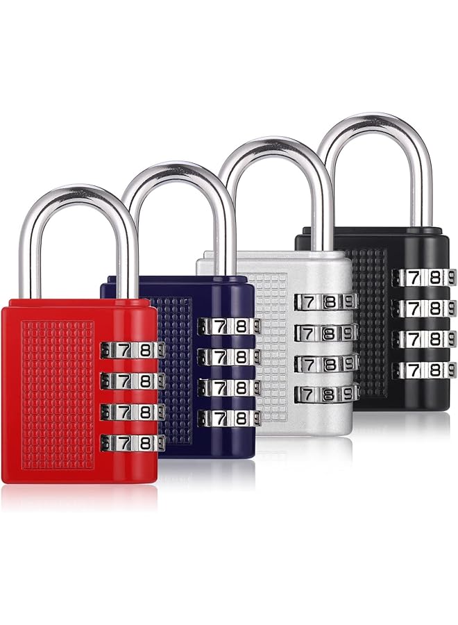 PROMASS PROMASS Combination Padlock, 4 Pcs Heavy Duty Metal Padlock for Gym Locker, Padlocks with Code, Gym Padlock, Locker Padlocks, Waterproof Combination Lock for Locker Outdoor Gate Shed  - Image 1